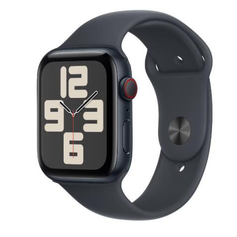 Apple Watch SE GPS + Cellular, Cassa 44 mm in alluminio mezzanotte con Cinturino Sport mezzanotte - M/L