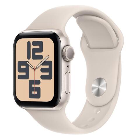 Apple Watch SE GPS + Cellular 40mm Starlight Aluminium Case with Starlight Sport Band - M/L