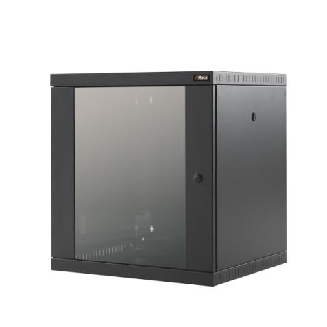 BOX A MURO OFFICE IP20 19  12U A637XL600XP600  PORTA VETRO  PARETI LATERALI ASPORTABILI  COLORE NERO