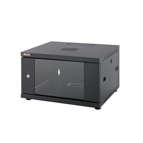 BOX A MURO OFFICE SMALL IP20 19  6U A313XL540XP450  PORTA VETRO  PARETI LATERALI ASPORTABILI  COLORE NERO