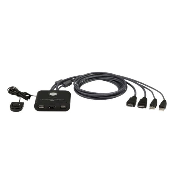 Switch KVM cablato HDMI FHD USB a 2 porte su