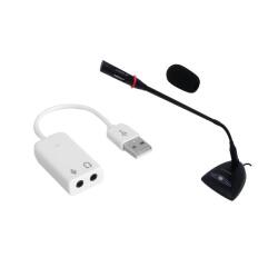 Kit Microfono da tavolo DESK-100 + Scheda Audio USB
