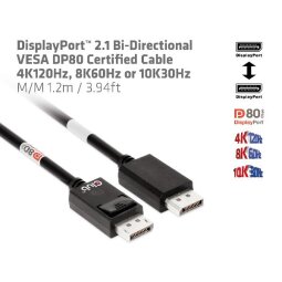 DisplayPort  2.1 Bi-Directional VESA DP80 Certified Cable 4K120Hz  8K60Hz or 10K30Hz M/M 1.2m/3.94ft