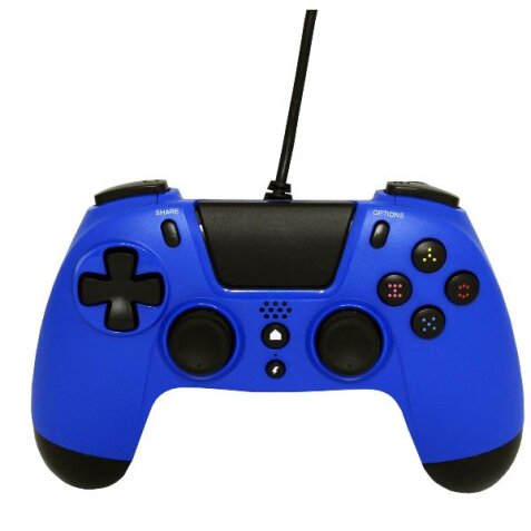 CONTROLLER VX4 BLU CABLATO PER PS4/PC ERGONOMICO  CON LAYOUT          PALYSTATION E JACK 3 5MM