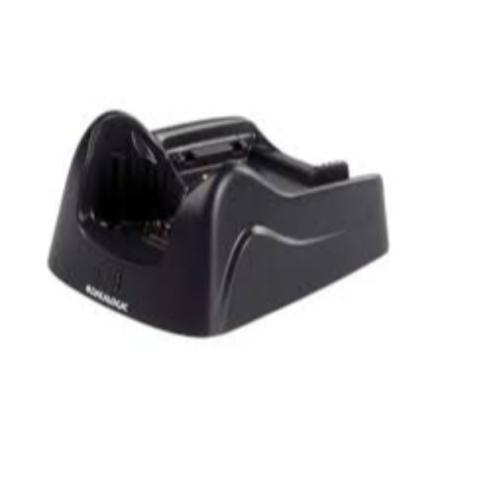 SINGLE SLOT DESK MOUNT DOCK WITH SPARE BATTERY CHARGING SLOT.