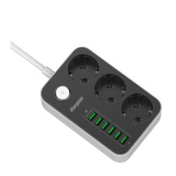 Energizer EPB2500W01EU power extension 2 m 3 AC outlet(s) Indoor White, Black