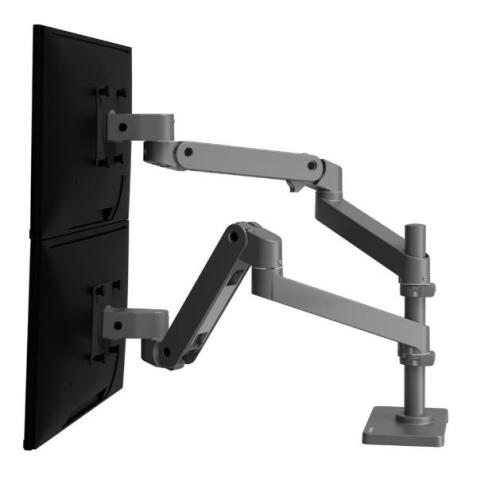 BRACCIO PER DOPPIO MONITOR LX PRO DUAL - GRIGIO SCURO