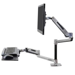 Ergotron WorkFit-LX - standing desk converter - polished aluminum