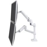 LX DUAL STACKING ARM  NO GROMMET MOUNT  BRIGHT WHITE TEXTURE