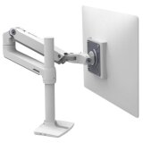 LX DESK MOUNT LCD MONITOR ARM  TALL POLE  BRIGHT WHITE TEXTURE