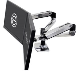 Ergotron LX Dual Side-by-Side Arm - mounting kit - Patented Constant Force Technology - for 2 LCD displays - polished aluminum