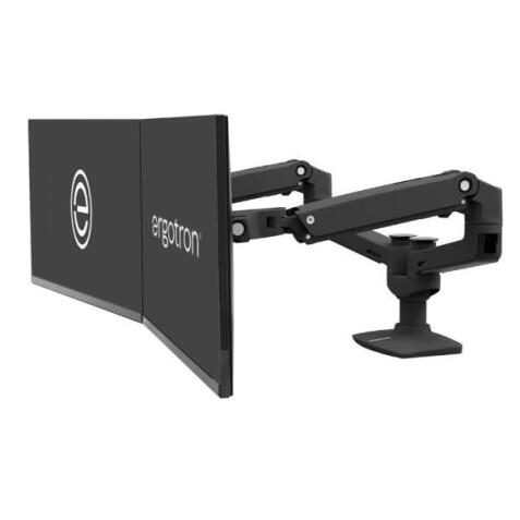 BRACCIO PER DOPPIO MONITOR DA SCRIVANIA LX (NERO)