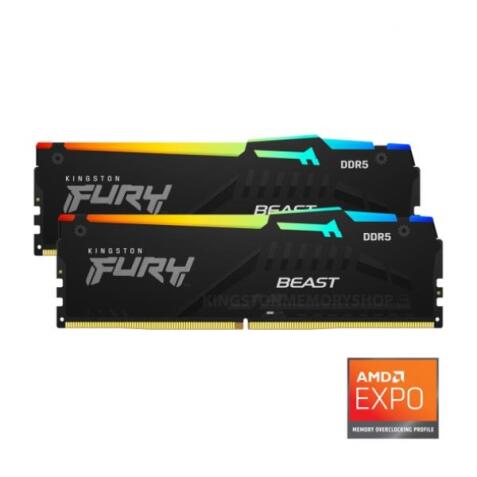 Kingston - FURY 32GB (2x16GB) DDR5 5600MT/s CL36 Beast Black RGB EXPO EXPO