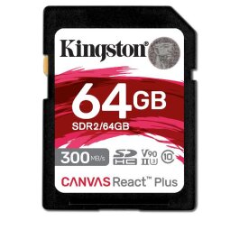 Kingston Canvas React Plus - flash memory card - 64 GB - SDXC UHS-II