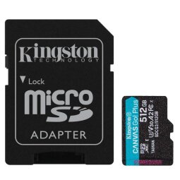 Kingston canvas go! plus - flash memory card - 512 gb - microsdxc uhs-i