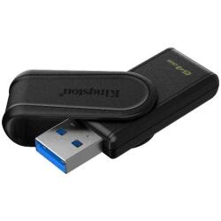 64GB Portable USB 3.2 Gen 1 DataTraveler Exodia S (Black/Black)