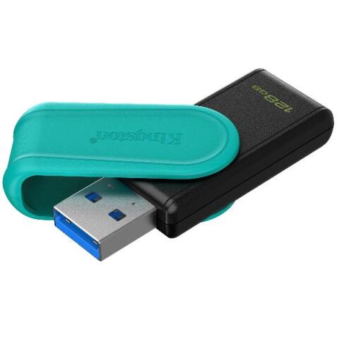 128GB Portable USB 3.2 Gen 1 DataTraveler Exodia S (Black/Turquoise)