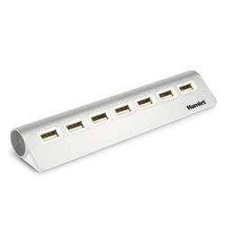 HUB - REPLICATORE DI PORTE USB 2 0 7 PORTE IN ALLUMINIO DA SCRIVANIA  AUTOALIMENTATO. COMPATIBILE CON NOTEBOOKE PC