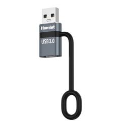 XAD-LCF-AM Adattatore USB-A 3.0 Maschio to USB-C Femmina con Fermacavo