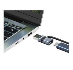 XAD-LCF-AM Adattatore USB-A 3.0 Maschio to USB-C Femmina con Fermacavo