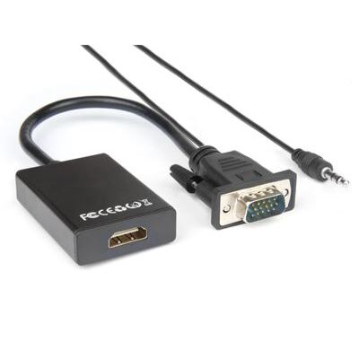 ADATTATORE VIDEO VGA M TO HDMI F CON AUDIO JACK 3 5MM 1080P