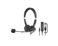 HHEADM-UJX RENOVA CUFFIA BI-AURALE CON MIC. USB-A + USB-C + JACK 3.5mm + TELECOMANDO