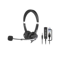 HHEADM-UJX RENOVA CUFFIA BI-AURALE CON MIC. USB-A + USB-C + JACK 3.5mm + TELECOMANDO
