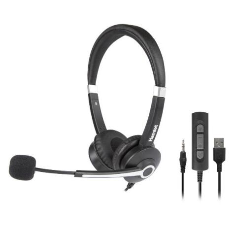 HHEADM-UJS RENOVA CUFFIA BI-AURALE CON MIC. COMBO USB + JACK 3.5mm + TELECOMANDO