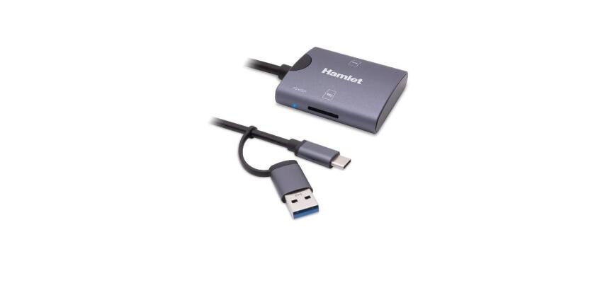 Lettore memory card SD  Micro SD USB 3.0 - Interfaccia USB-C + USB-A alluminio