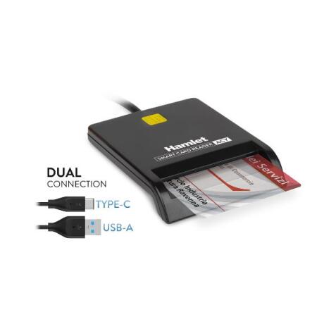 HUSCR-ACY Lettore Smart Card USB-C + USB-A 3.0