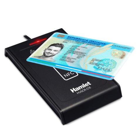 Lettore usb contactless NFC per smart card, carta identità elettronica CIE, tessera sanitaria