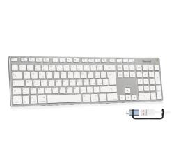 XKKITA-MCX Tastiera USB estesa in alluminio con tastierino numerico MAC compatibile + USB-C adapter