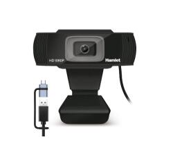 HWCAM1080-CX Webcam USB 1080p Microfono Integrato - USB-A + USB-C