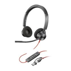 Poly Blackwire 3320 Stereo Microsoft Teams Certified USB-C Headset +USB-C/A Adapter