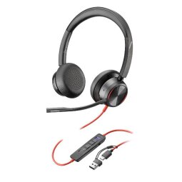 Poly Blackwire 8225 Stereo USB-C Headset +USB-C/A Adapter