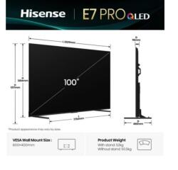Hisense 100E7Q PRO 2.54 m (100") 4K Ultra HD Smart TV Wi-Fi Black