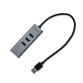 HUB USB-A 3.0 a 3 Porte USB-A 3.0 + 1x RJ45 Ethernet