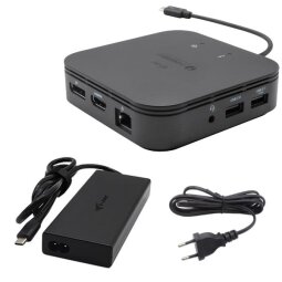 Thunderbolt 3 Travel Dock Dual 4K Display with Power Delivery 60W + i-tec Universal Charger 77 W
