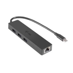 i-Tec USB C Slim 3-port HUB with Gigabit Ethernet adapter - hub - 3 ports