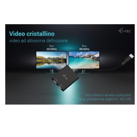 Adattatore Video Universale USB-A/USB-C Doppio Monitor HDMI 4K/60Hz (2xHDMI)