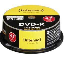 DVD-R 4.7 GB - 16X - SPINDLE 25 PZ. PRINTABLE