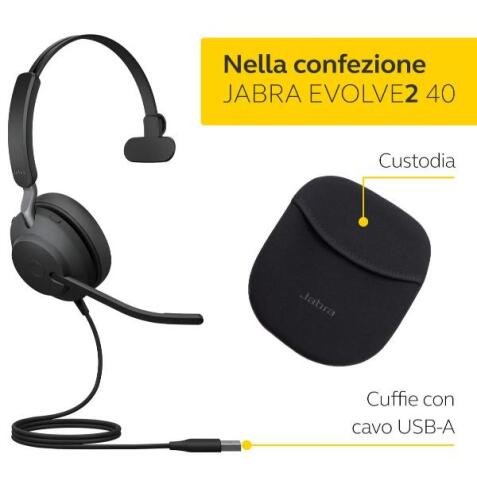 24189-899-999 - JABRA EVOLVE2 40 USB-A MS MONO SE