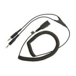 Cavo PC spiralato connessione PC - QD -> 2x3,5 mm - 2 m per cuffie con filo