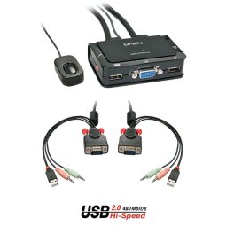 Switch KVM Compact VGA  USB 2.0   Audio  2 Porte