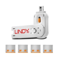 Lindy usb port locks 4xorange+key