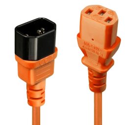 Lindy 2m C14 an C13 Extension Cable, orange