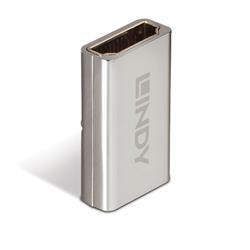 Lindy 41511 cambiador de género para cable HDMI 2.1 Plata