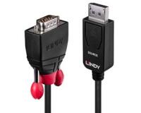 Lindy 41943 adaptador de cable de vídeo 3 m VGA (D-Sub) DisplayPort Negro