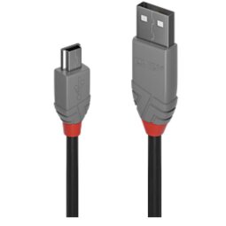 Lindy 0,2m USB 2.0 Type A to Mini-B Cable, Anthra Line
