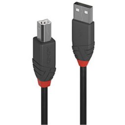 Lindy 0.2m USB 2.0 Type A to B Cable, Anthra Line